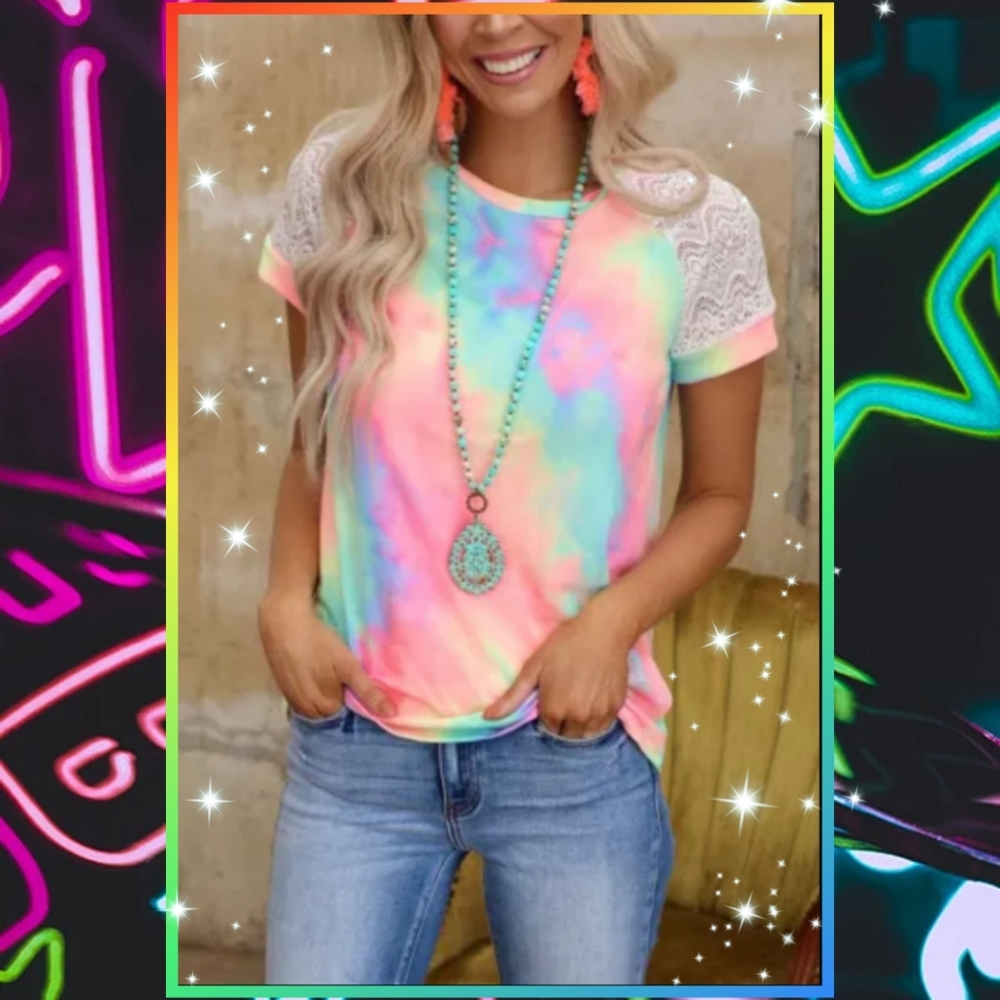 ‼️CLEARANCE PRICE FIRM‼️Bright Tie Dye Crochet🔥 - Picture 3 of 11